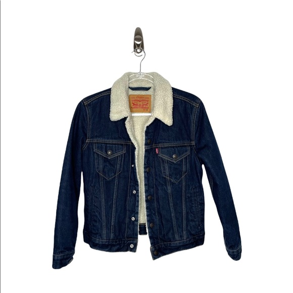 Levi’s | Sherpa Lined Trucker Jacket Men’s XS/Women’s S - Picture 10 of 11